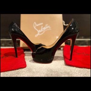 Louboutin Black Patent Leather heels 7-7.5